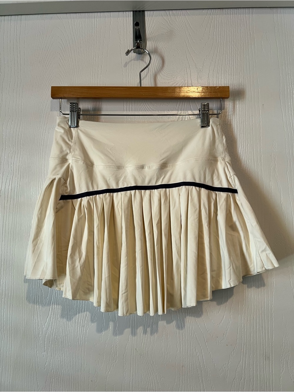 Pleated Tennis Skort ivory Athletic Mini Skirt women Size medium